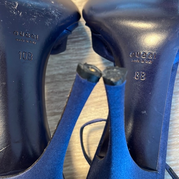 Authentic Gucci Blue Satin with Swarovski Crystal Sandals/Heels (Mismatch) - Picture 16 of 16